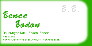 bence bodon business card